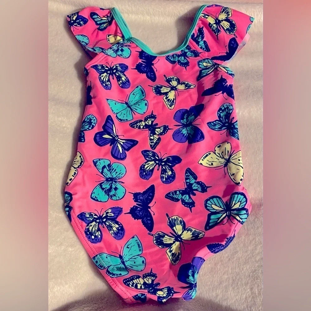 Wave Zone Swim Suit, One piece, Sz 24M, Butterflies, Pastel, Like new, Girly​